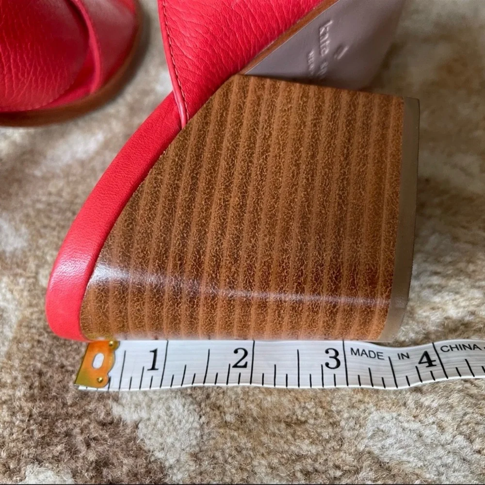 Kate Spade New York Felda Red Leather Mule Wrap Sandals Size 9m - Picture 8 of 13